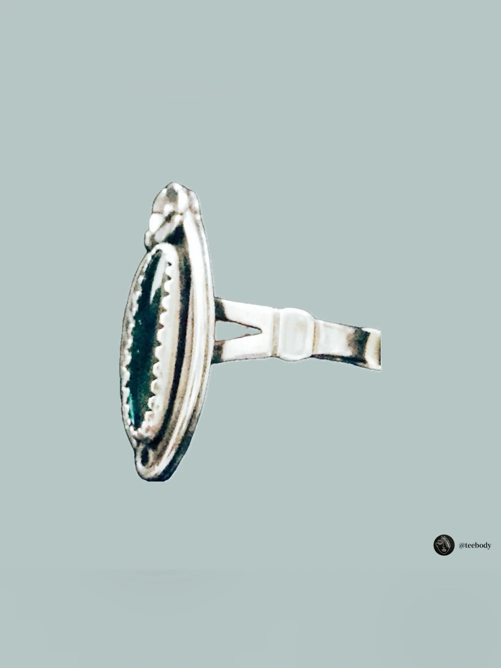 VTG NWT WMCO Sterling Silver Paua Abalone Shell Navajo Feather Ring Signed CH